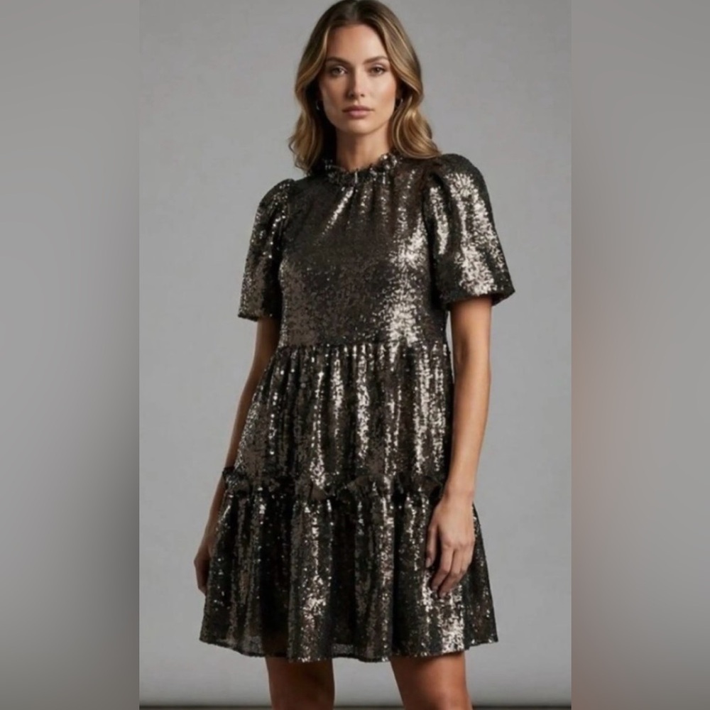 Sea New York glitter sequin cocktail dress. Size large.